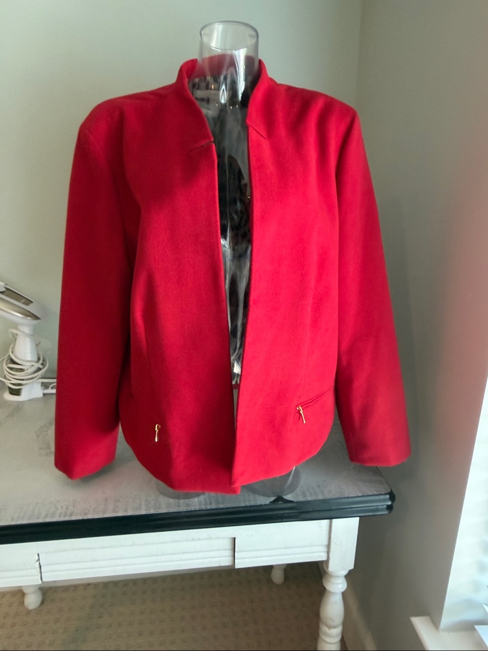 Chico's Red Jacket with Zebra lining NWT Size 4 (20/22)